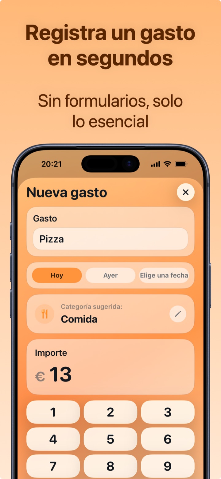 Añadir un gasto en Crena en dos segundos con categoría sugerida